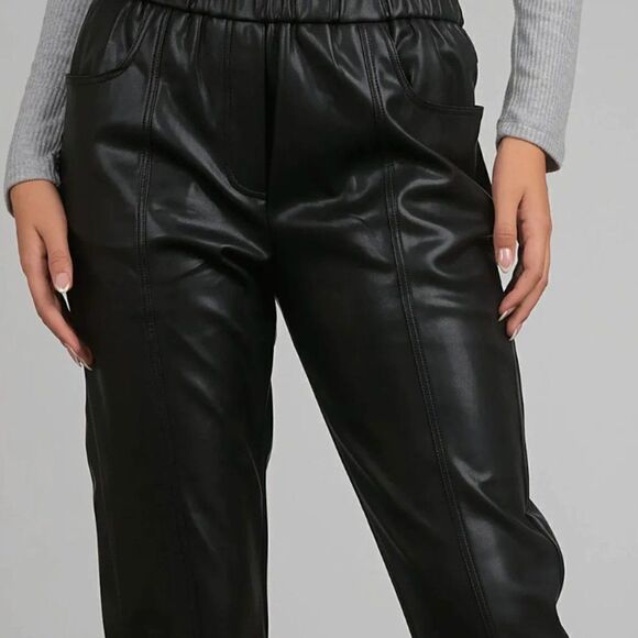 Elan Black Ruffle Elastic Waistband Pants // Fenton Jogger // Size Med // BNWT - Picture 4 of 13